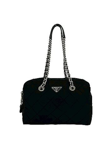 Prada PRADA Triangle Logo Hardware Quilted Nylon Leather Semi-Shoulder Bag Tote Black 28786 (view 1)