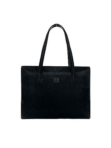 Loewe LOEWE Vintage Anagram Logo Suede Leather Handbag Mini Tote Bag Black 41494 (view 1)