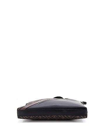 Fendi Front Zip Messenger Zucca Coated Canvas and Leather Large (view 2)