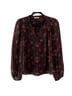 Ulla Johnson Floral Stripes Black Gold Long Sleeve Blouse Size 0X - photo 2