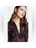 Ulla Johnson Floral Stripes Black Gold Long Sleeve Blouse Size 0X - photo 3