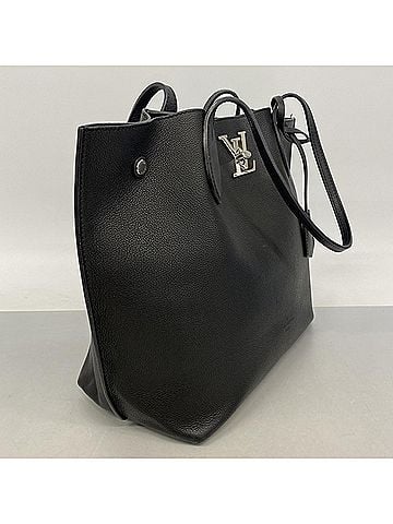 Louis Vuitton Louis Vuitton Tote Bag, Taurillon Leather, Lockme Go, M55028, Noir (Women's) (view 2)
