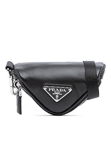 Prada Mini Soft Nappa Triangle Pouch (view 1)