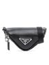 Prada 100% Leather Black Mini Soft Nappa Triangle Pouch One size - photo 1