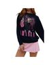 Daydreamer LA Leopard Print Black Pink Sweatshirt Size XS - photo 1