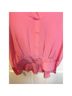 Inclán Studio 100% Silk Solid Pink Short Sleeve Blouse Size L - photo 5