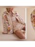 Free People 100% Cotton Floral Ivory Orange Jacket Size XS - photo 5