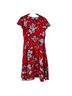 ModCloth 100% Polyester 100% Polyester Floral Red Multi Color Casual Dress Size L - photo 2