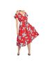 ModCloth 100% Polyester 100% Polyester Floral Red Multi Color Casual Dress Size L - photo 1