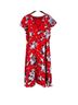 ModCloth 100% Polyester 100% Polyester Floral Red Multi Color Casual Dress Size L - photo 4