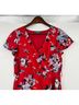 ModCloth 100% Polyester 100% Polyester Floral Red Multi Color Casual Dress Size L - photo 6