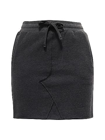 ATM Anthony Thomas Melillo ATM Drawstring Mini Skirt in Grey Cotton (view 1)
