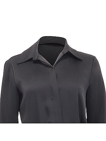 Jonathan Simkhai Jonathan Simkhai Samba Wrap-Effect Midi Shirt Dress in Black Acetate (view 2)
