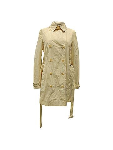 Stella McCartney  Stella Mccartney Double-Breasted Belted Trench Coat in Yellow Polyester  (view 1)