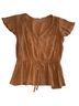 E&M Collection Brown Blouse Size M - photo 1