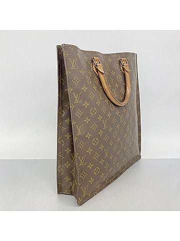 Louis Vuitton Louis Vuitton Monogram Sac Plat Tote Bag M51140 Brown Women's (view 2)