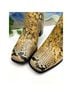 Tory Burch 100% Leather Snake Print Yellow Black Brown Ankle Boots Size 9 1/2 - photo 6