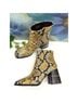 Tory Burch 100% Leather Snake Print Yellow Black Brown Ankle Boots Size 9 1/2 - photo 12