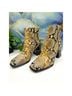 Tory Burch 100% Leather Snake Print Yellow Black Brown Ankle Boots Size 9 1/2 - photo 5