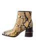 Tory Burch 100% Leather Snake Print Yellow Black Brown Ankle Boots Size 9 1/2 - photo 2