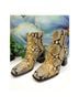 Tory Burch 100% Leather Snake Print Yellow Black Brown Ankle Boots Size 9 1/2 - photo 3