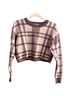 Altar'd State Plaid White Gray Pullover Sweater Size XS - photo 1