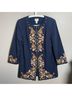 Chico's 82% Cotton 11% Polyester 6% Rayon 1% Spandex 100% Polyester Floral Blue Orange Jacket Size M - photo 9