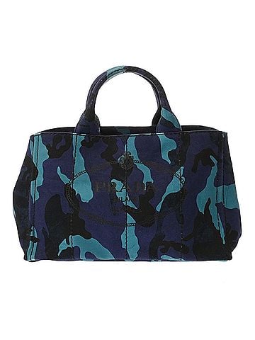 Prada PRADA Canapa Tote Bag, Camouflage, Blue, B2642B, Women's Canvas Handbag, AB Rank, Used, Ginzo (view 2)