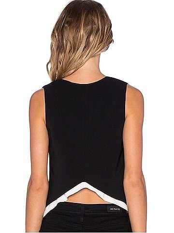 A.L.C. Cutaway Hem Contrast Tank Sleeveless Top (view 1)