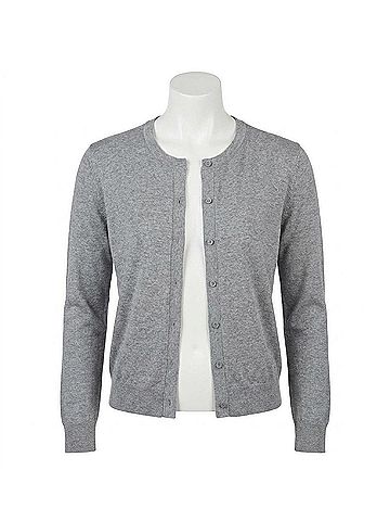 Elliott Lauren Modal Knits Double Layer Cardigan in Heather Grey (view 1)