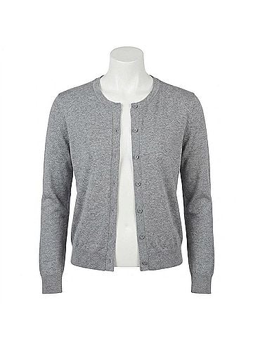 Elliott Lauren Modal Knits Double Layer Cardigan in Heather Grey (view 1)