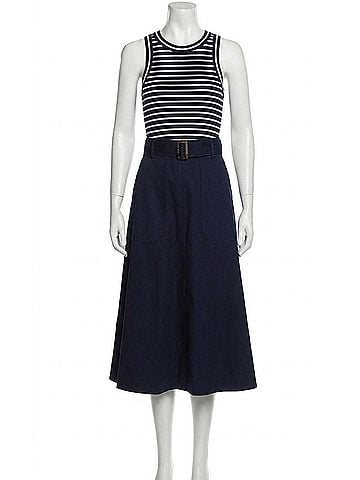 Veronica Beard Jordyn Mixed Media Dress in Navy/White (view 1)