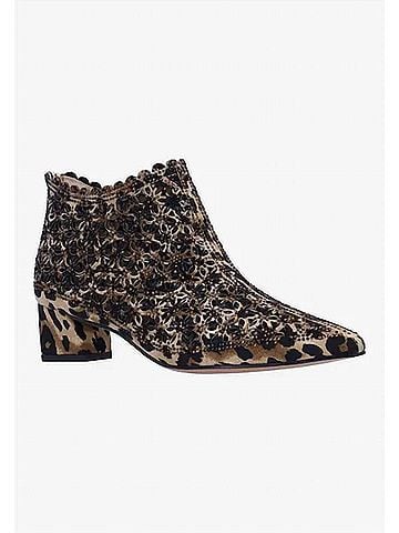 J. Renee Women's Jacinta Booties in Brown/Black Animal Print/Studs (view 2)