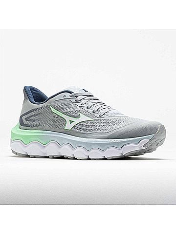 Mizuno Women's Wave Horizon 8 Shoe in Grey/Green (view 2)