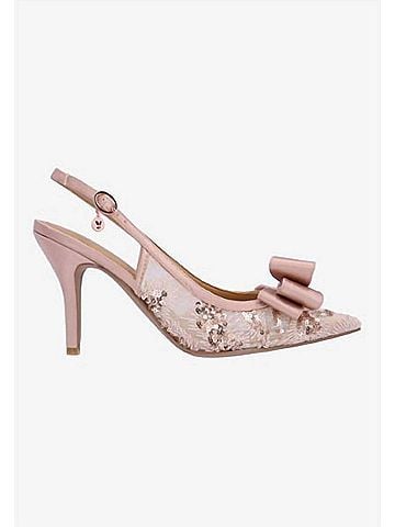 J. Renee Women's Deloris Sling Back Pumps in Rose Gold Sequin Mesh/Satin (view 1)