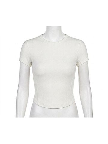 Varley Casper Seamless Tee in White (view 1)
