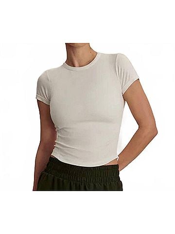 Varley Casper Seamless Tee in White (view 2)
