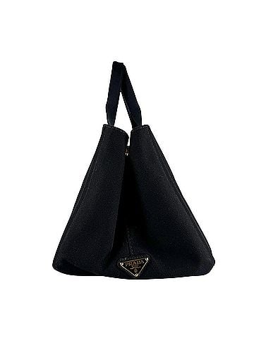 Prada Prada PRADA Canapa Canvas Handbag, Black, Women's z10186 (view 2)