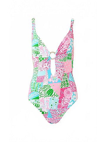 Lilly Pulitzer Ester One Piece Swimsuit in Multi Crazy Quilt (view 1)