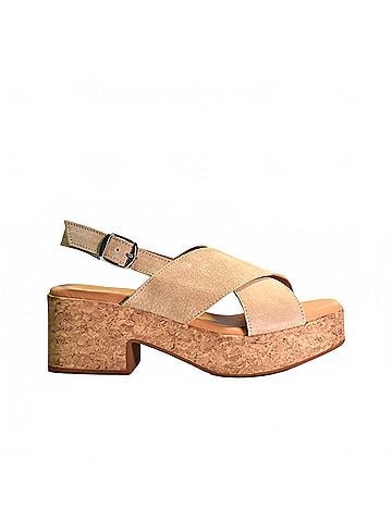 Cordani Women's Malin Platform Sandal in Camel Suede (view 1)