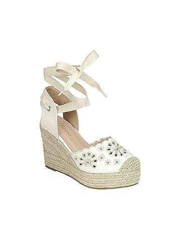 Forever Women's Espadrille Wedge in Cream (view 1)