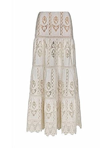 Johanna Ortiz Women's Highlighted Fields Skirt in Ecru (view 1)