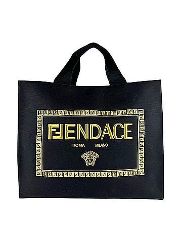 Fendi Fendi FENDI Shoulder Bag Handbag FENDACE VERSACE Collaboration Canvas Black Gold Men's 7VA558-AJI7 z10007 (view 1)