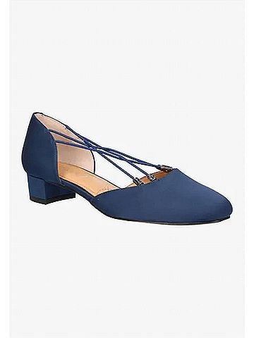J. Renee Women's Charolette Slip On Pumps in Navy Satin (view 2)