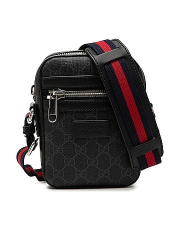 Gucci Gucci GG Supreme Sherry Line Crossbody Shoulder Bag 598103 Black Leather Women's GUCCI (view 1)