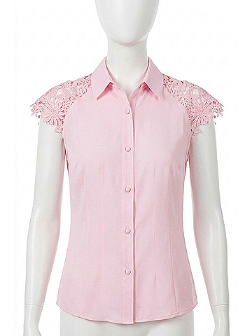 Generation Love Felice Lace Combo Top in Pink (view 1)