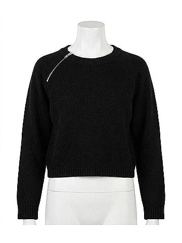Sanctuary Zip It Sweater in Black (view 1)