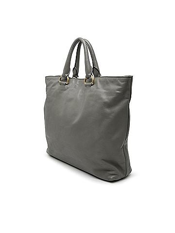 Prada Prada Logo Tote Bag Shoulder 2-Way Gray Leather Women's PRADA (view 2)