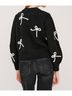 Rails Black Francesca Bow Button Front Cardigan in Black/Ivory Size L - photo 3