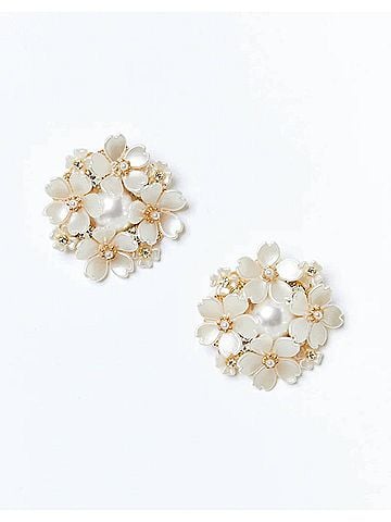 Mestiza New York Women's Sampaguita Earrings in Ivory (view 1)